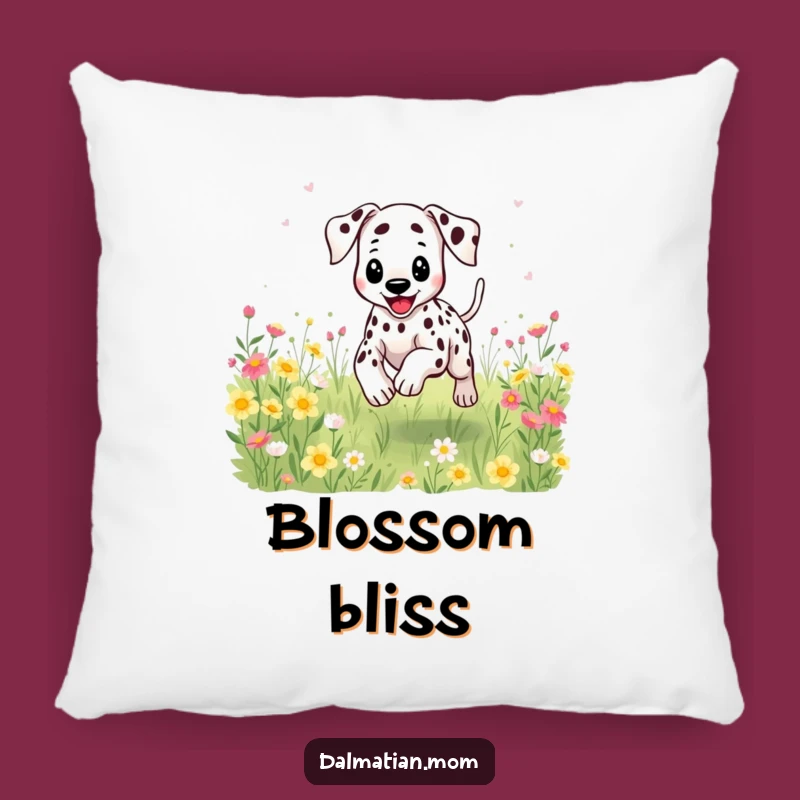 Funny Kawaii Dalmatian Flower Pillow - Soft & Whimsical Dog Decor