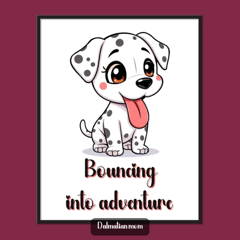 Funny Kawaii Dalmatian Adventure Digital Art: Instant Cute Dog Download