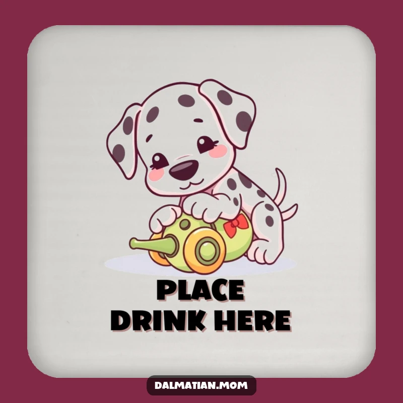 Funny Kawaii Dalmatian Coaster Set: Playful Protection, Humorous Table Gift