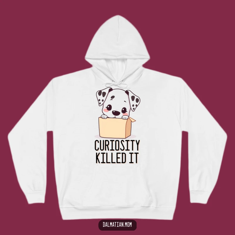 Cozy Funny Kawaii Dalmatian Peeking Box Hoodie: Warmth and Whimsy Gift!