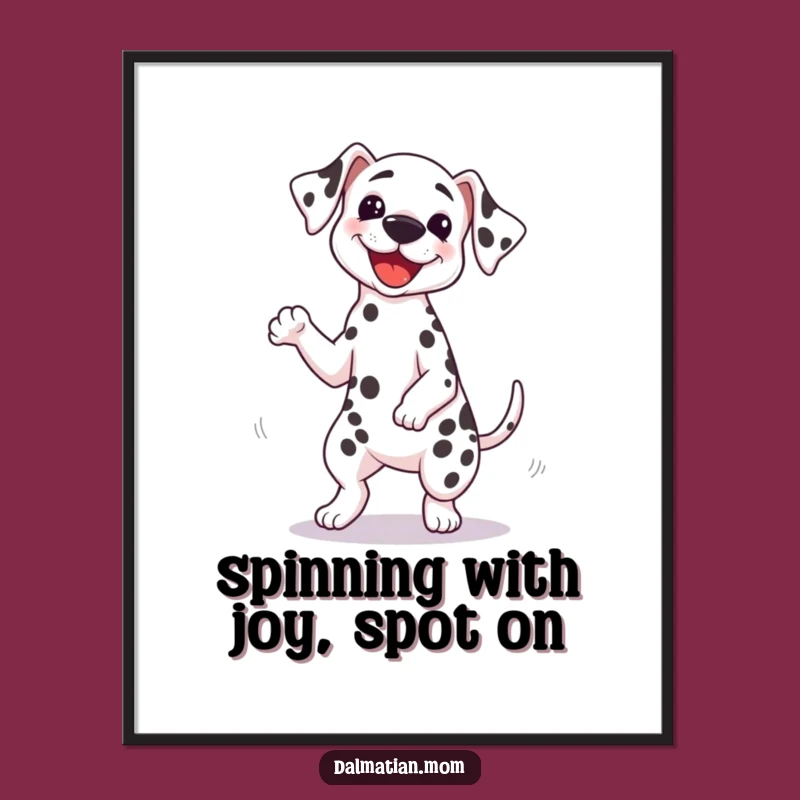 Free Printable Funny Spinning Dalmatian Wall Art: Downloadable Playful Dog Decor