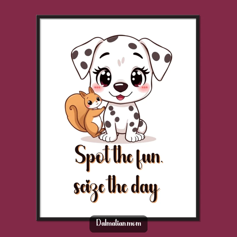 Free Printable Funny Dalmatian Squirrel Wall Art: Downloadable Quirky Canine Decor