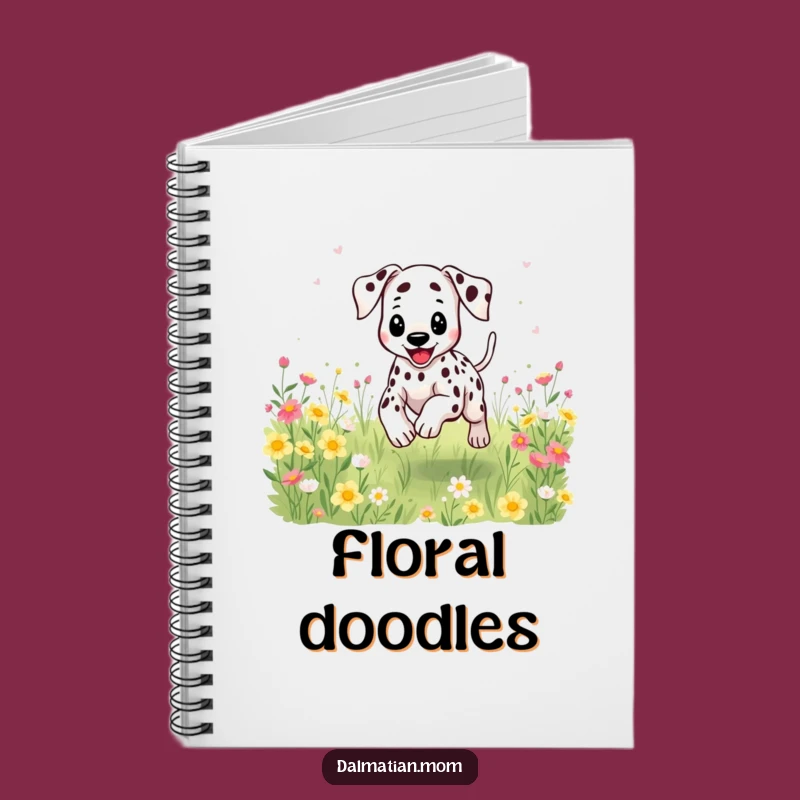 Funny Kawaii Dalmatian Flower Notebook - Perfect for Pet Lovers' Notes