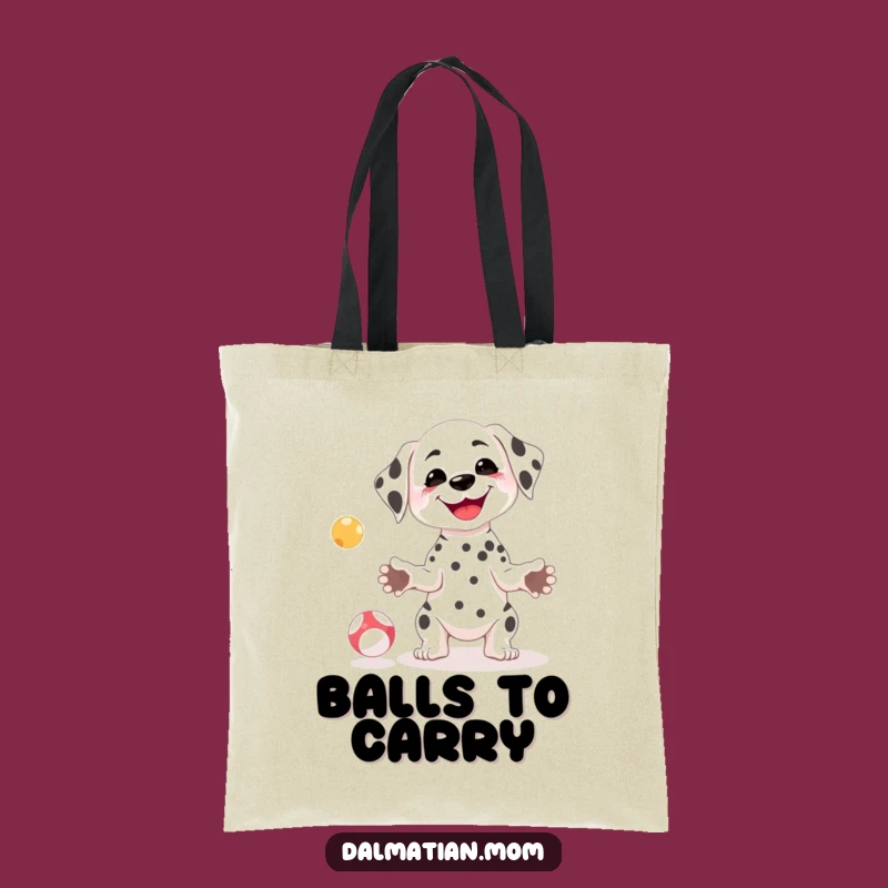 Funny Kawaii Dalmatian Juggling Tote Bag - Practical & Goofy Dog Gift