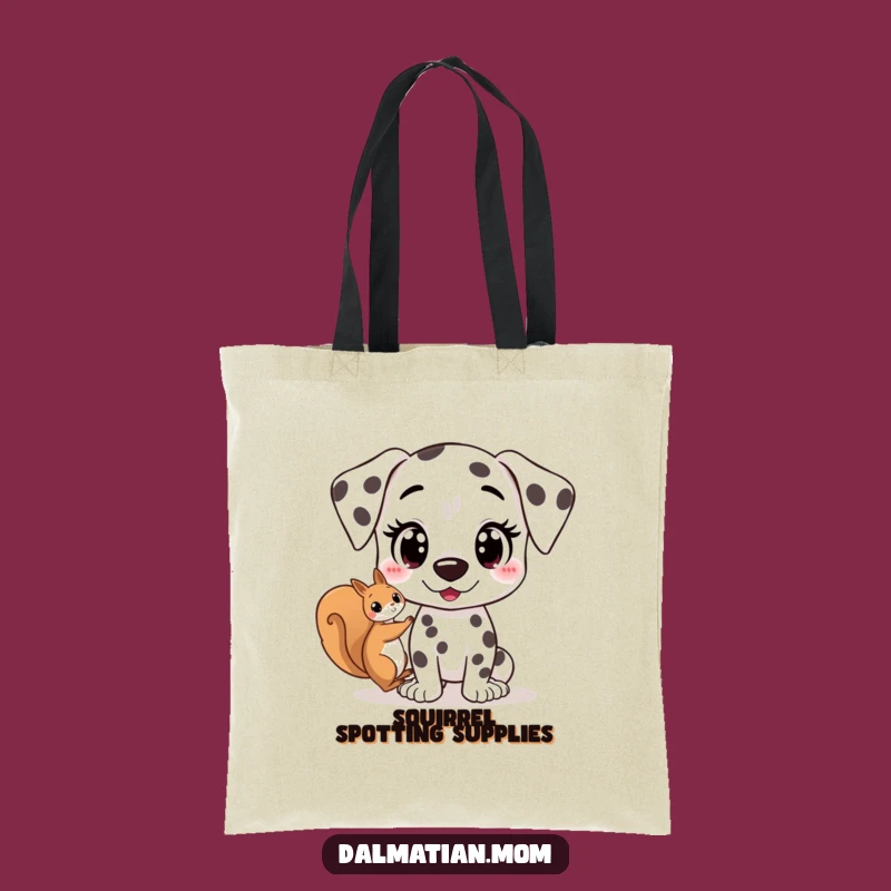 Funny Kawaii Dalmatian Squirrel Tote: Carry Your Excitement with Cute Dog Flair